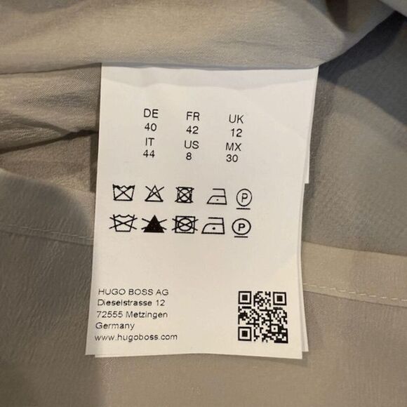 Boss Hugo Boss Diljana Dress Silver Gray Textured Sleeveless Cocktail Size 8 - Picture 10 of 16